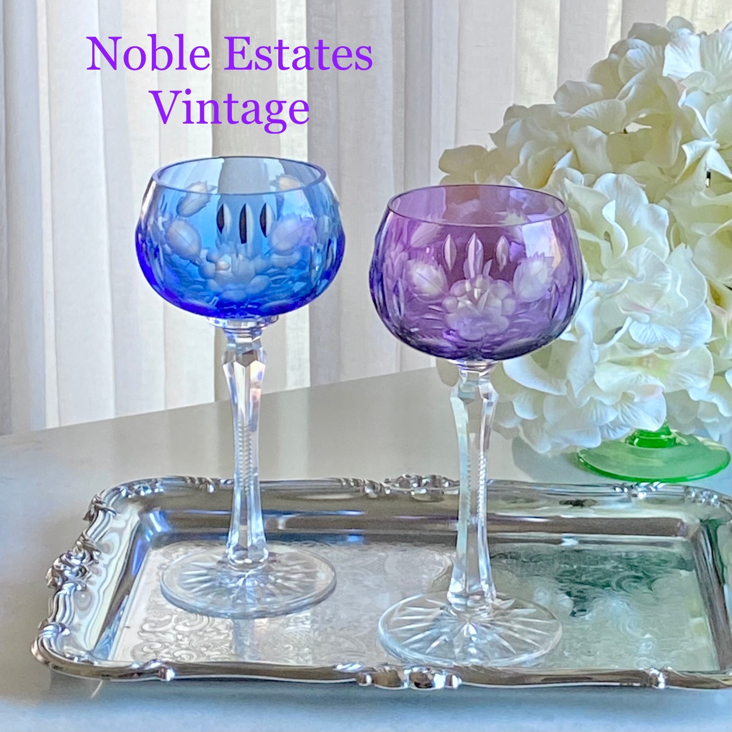 Vintage Cut to Clear Glasses - Set of 2