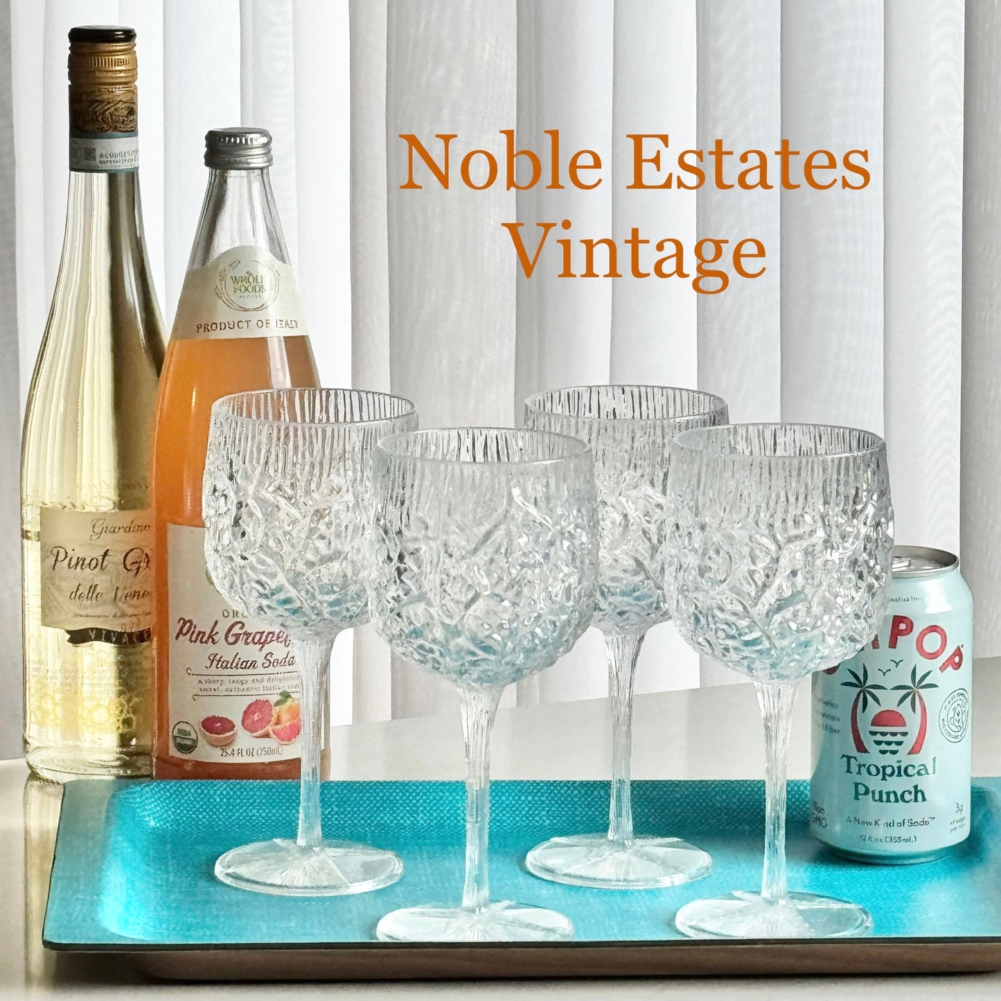Vintage Acrylic Glasses - Set of 4 Goblets