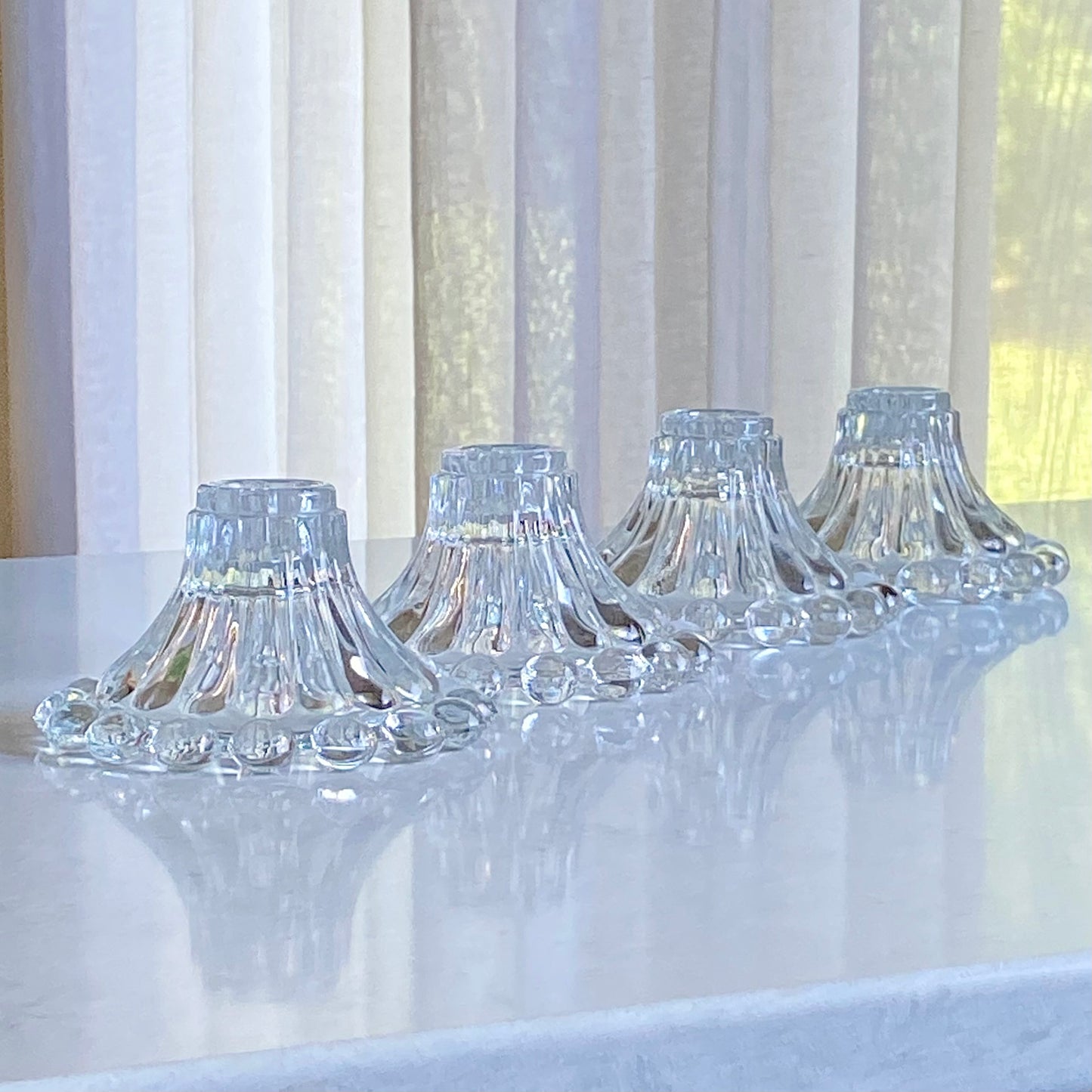 Vintage Anchor Hocking Boopie Berwick Candle Holders - Set of 4