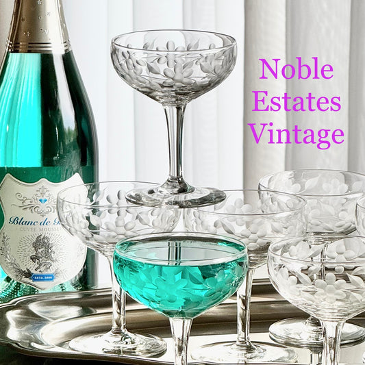 Vintage Etched Glasses - Set of 10