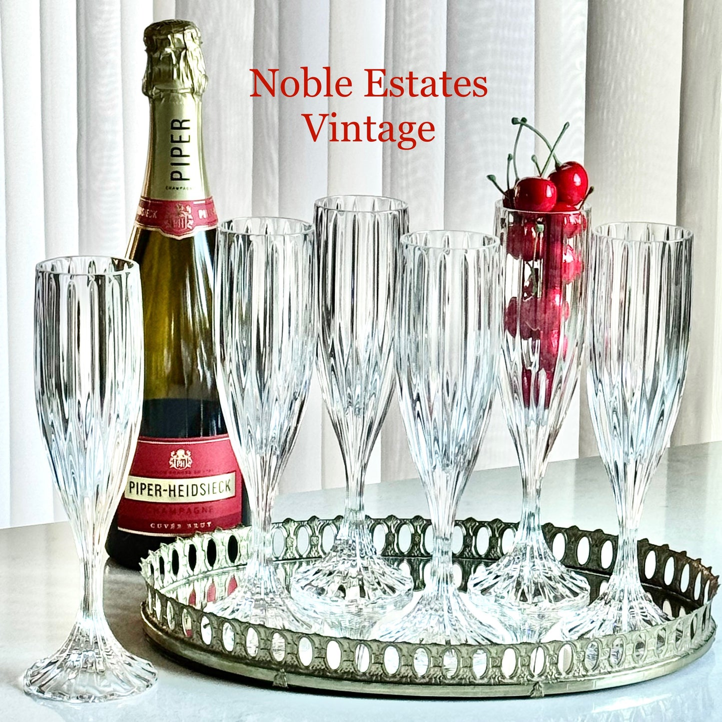 Vintage Mikasa Park Lane Glasses - Set of 6 Champagne Flutes