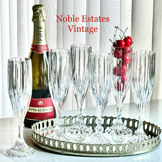 Vintage Mikasa Park Lane Glasses - Set of 6 Champagne Flutes