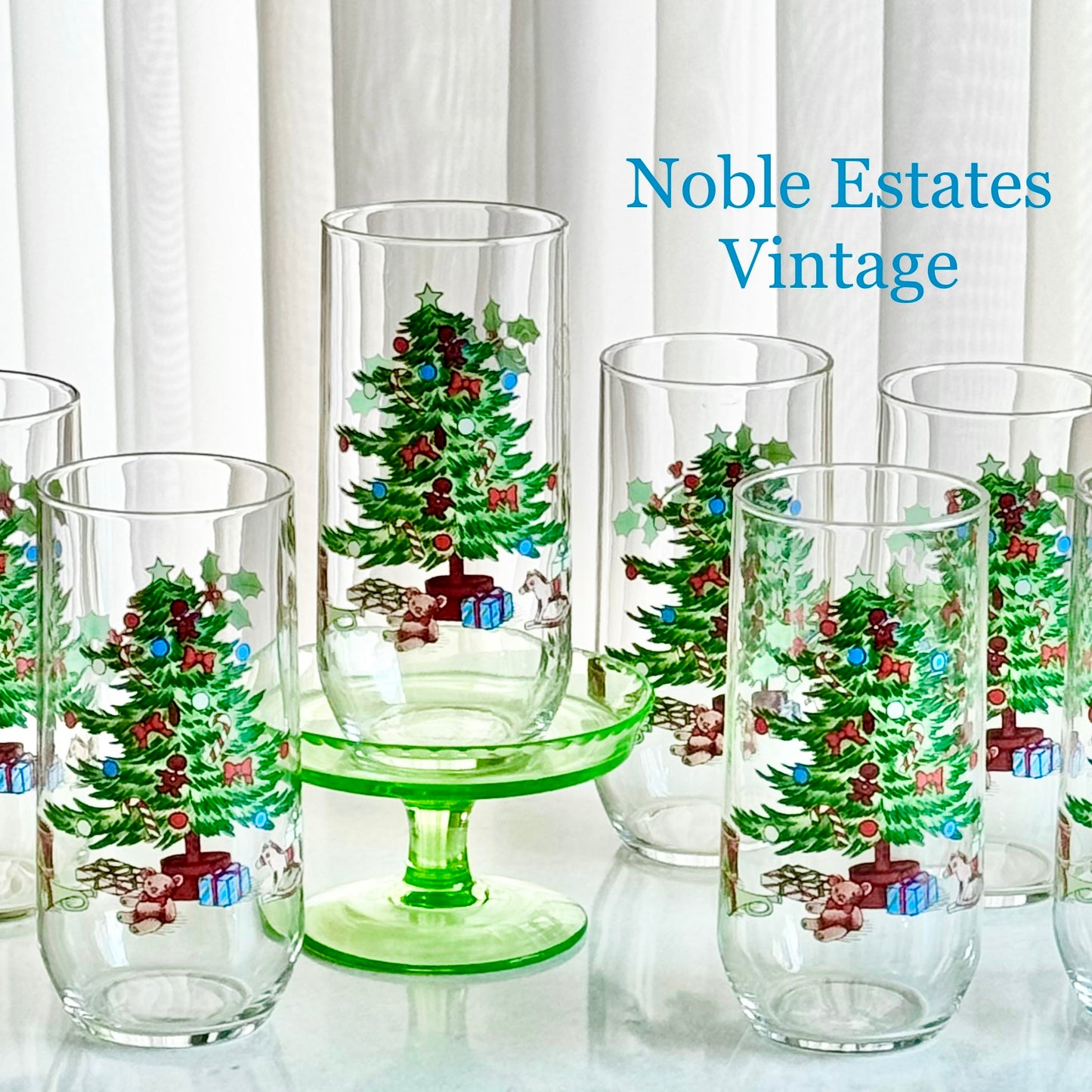 Vintage Luminarc Noel Glasses - Set of 8 Tumblers