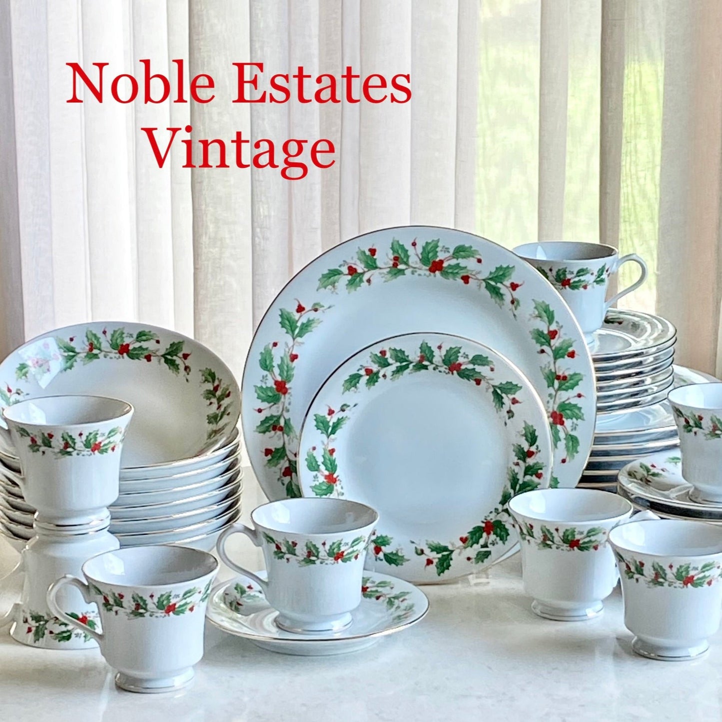 Vintage China Pearl Noel Dishes - Service for 16 available