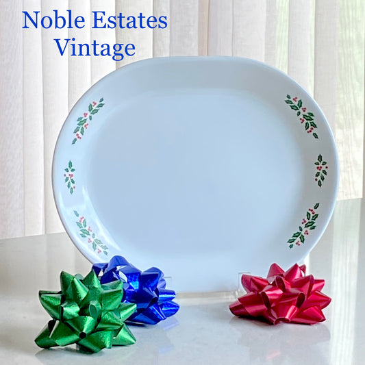 Vintage Corelle Winter Holly 12 Inch Oval Serving Platter