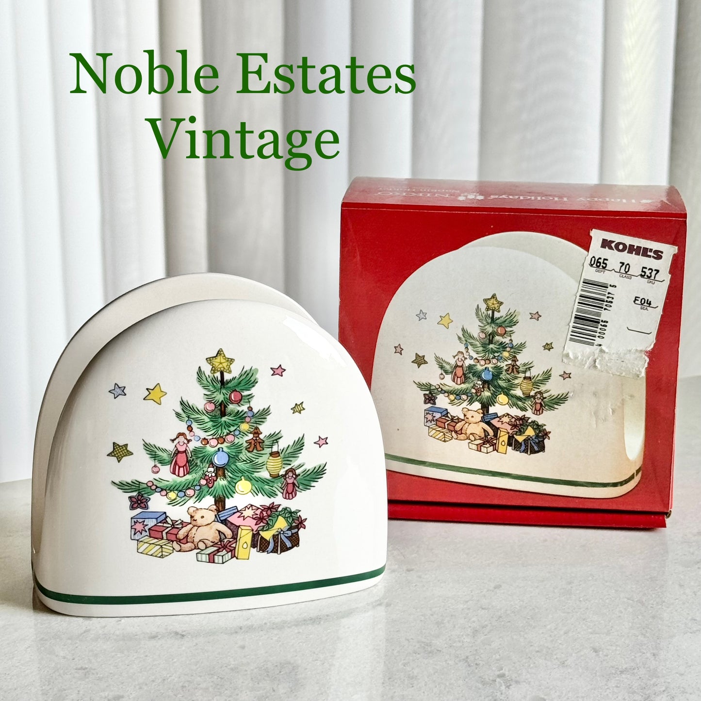 Vintage Nikko Happy Holidays Napkin Holder