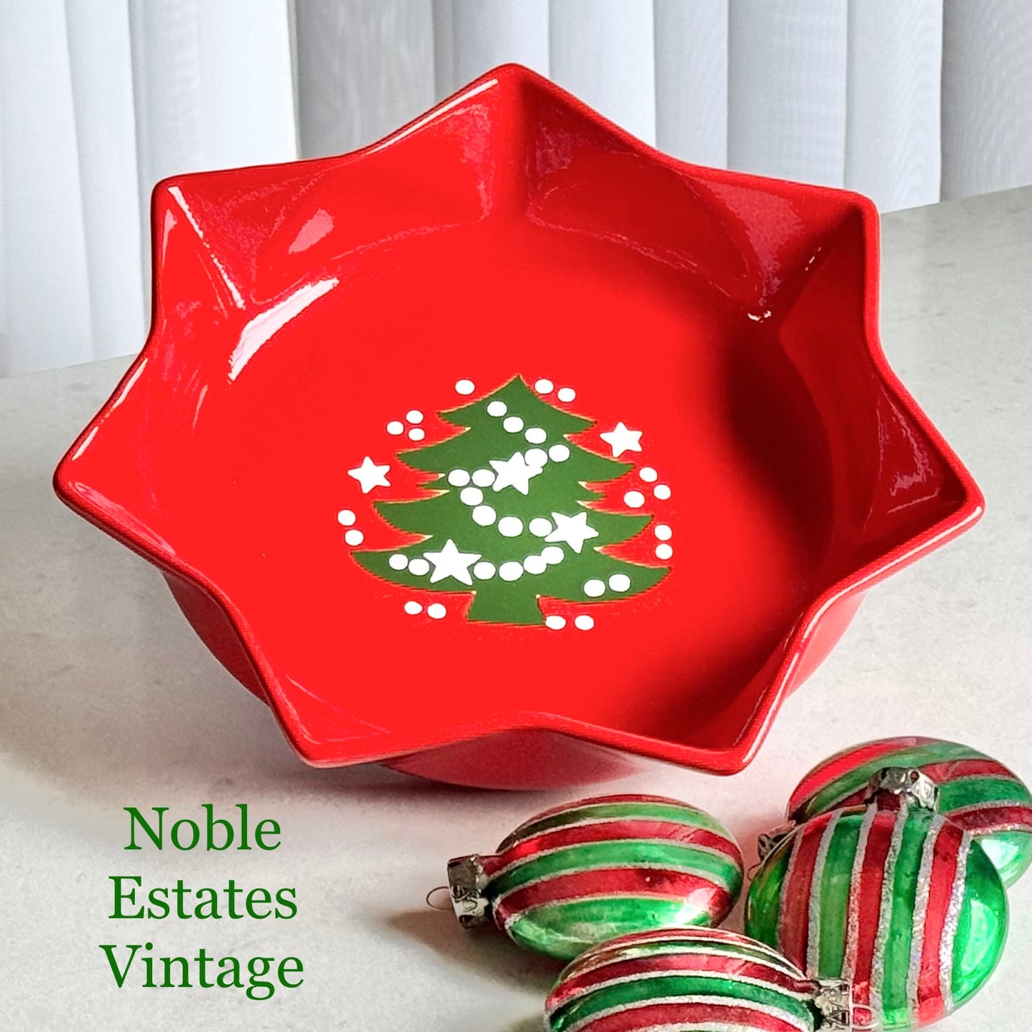 Vintage Waechtersbach Red Christmas Tree Star Bowl