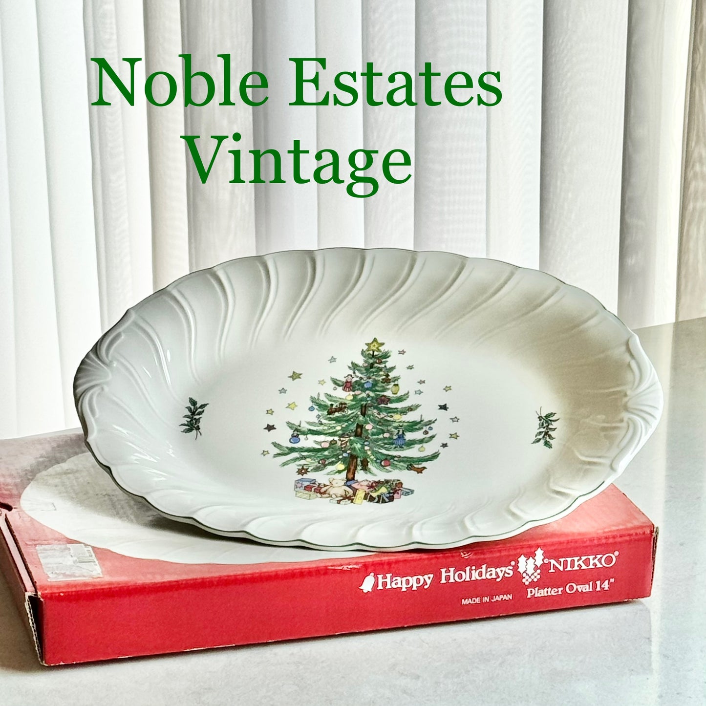 Vintage Nikko Happy Holidays Platter