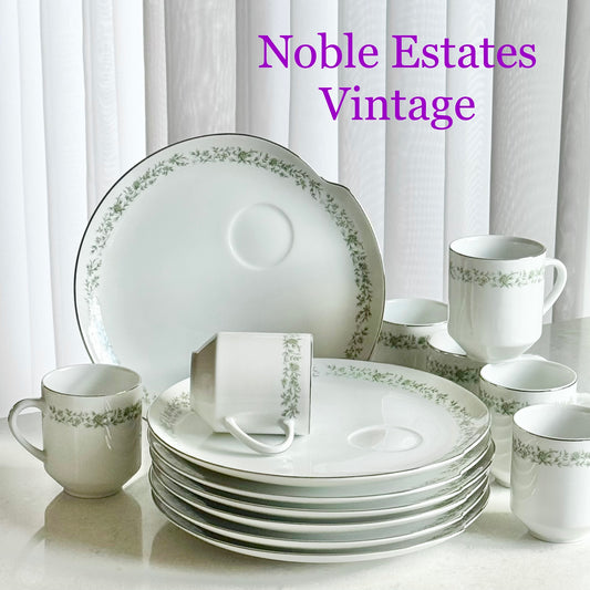 Vintage Mikasa Montclair Snack Sets - 7 sets, 14 pieces total