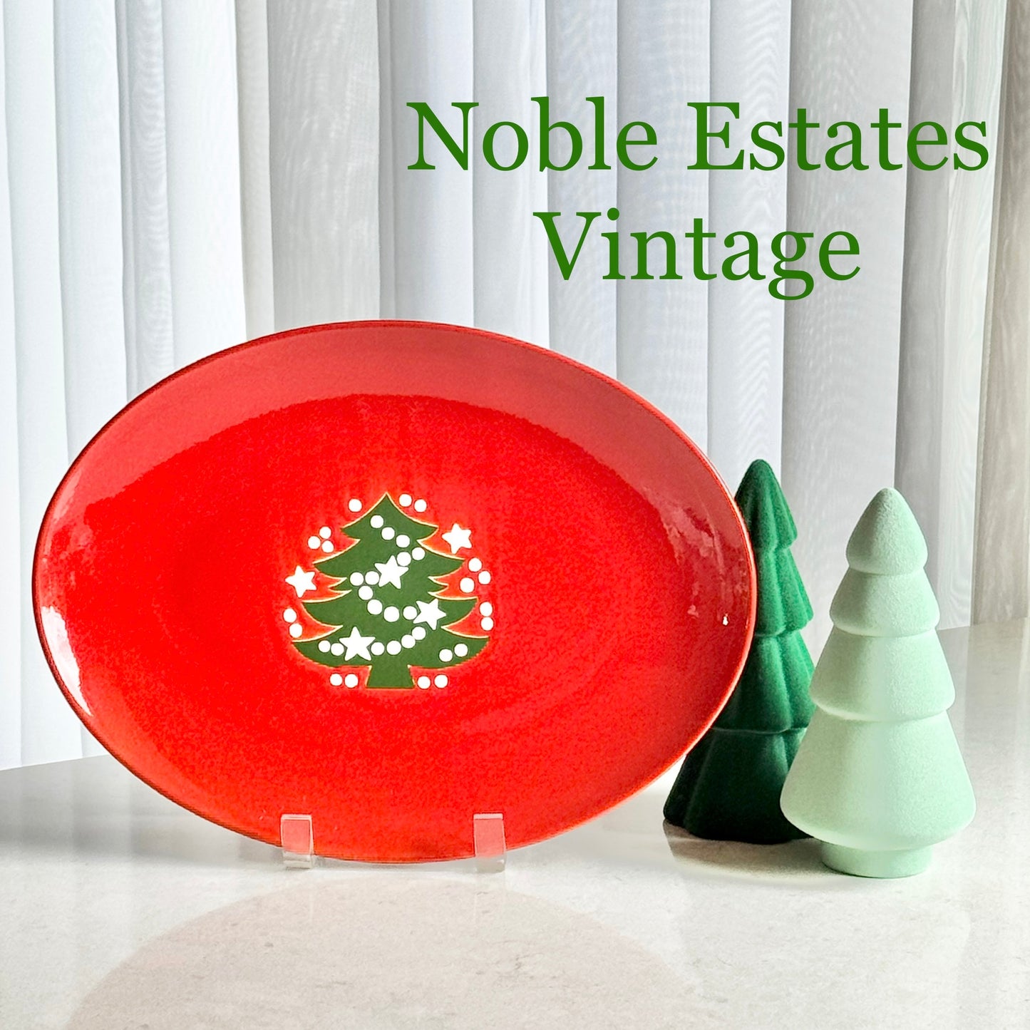 Vintage Waechtersbach Red Christmas Tree Oval Platter