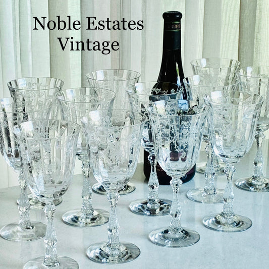 Vintage Fostoria Navarre 7-5/8” Glasses  (circa 1936 - 1982) - Set of 12