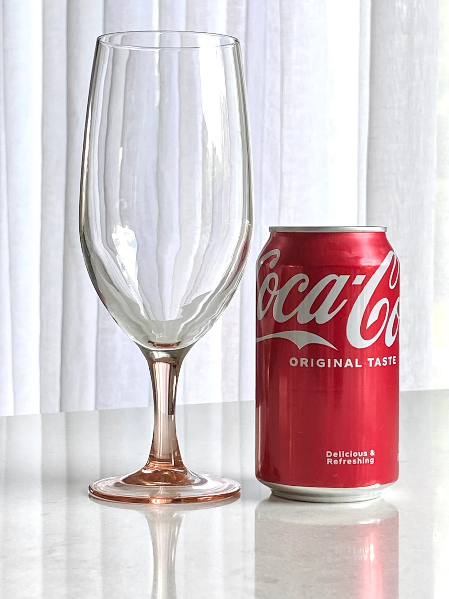 Vintage Luminarc Pink Stem Glasses by J.G. Durand of Verrerie Cristallerie D'Arques in France - Set of 6 (Set #6LC)