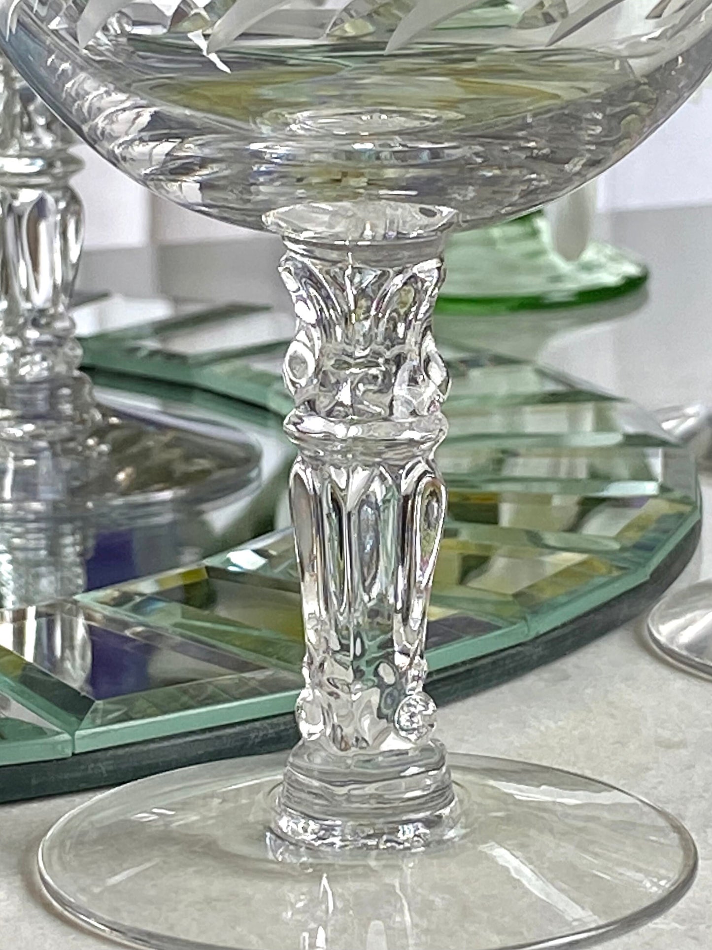 Vintage Fostoria Holly Etched Glasses (circa 1942 - 1980) - Set of 8