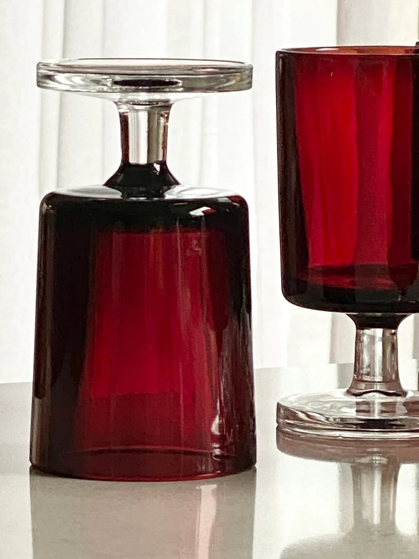 Vintage Cristal D'Arques-Durand Cavalier Ruby Red Glasses - Set of 12