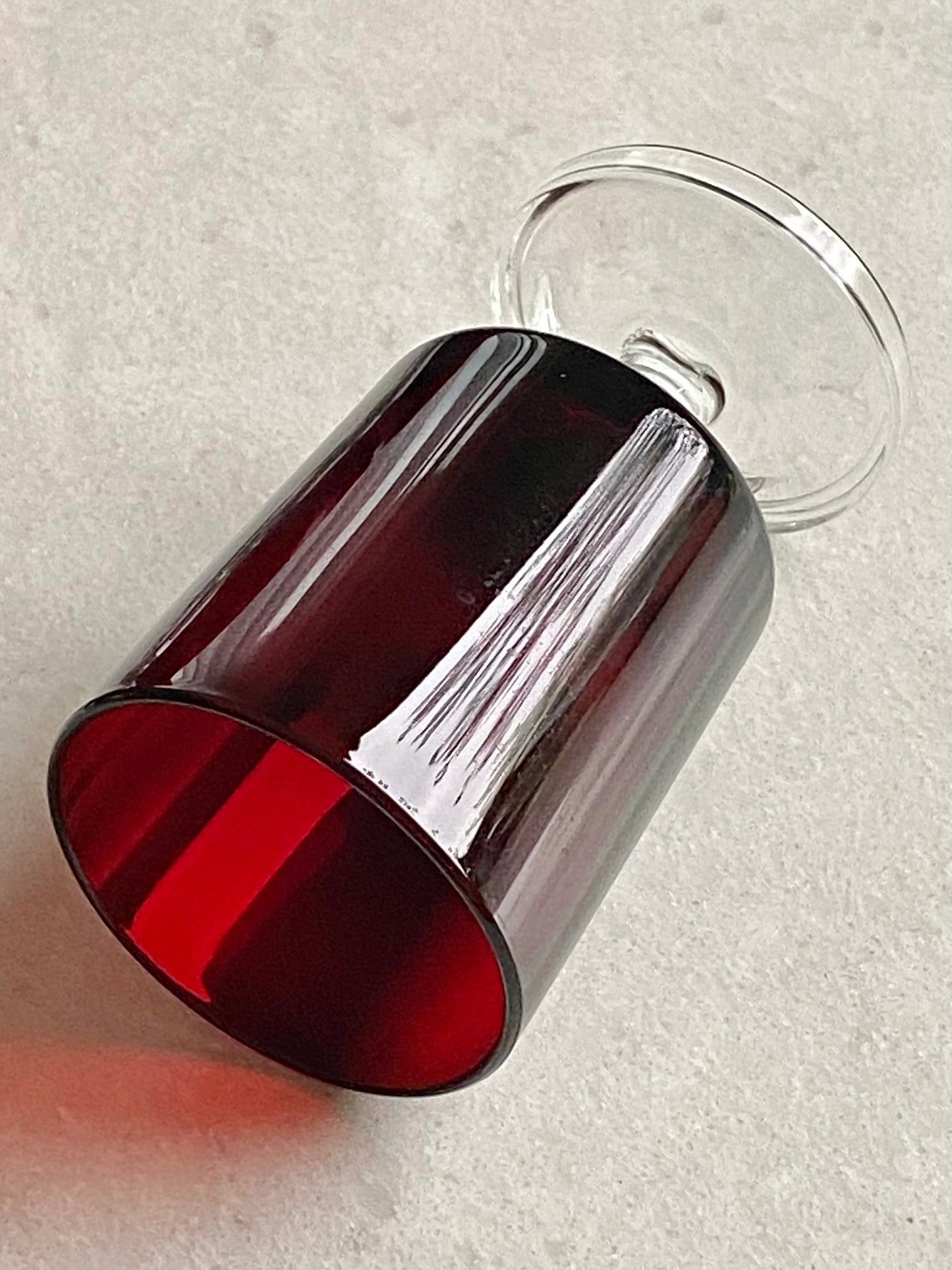 Vintage Cristal D'Arques-Durand Cavalier Ruby Red Glasses - Set of 12