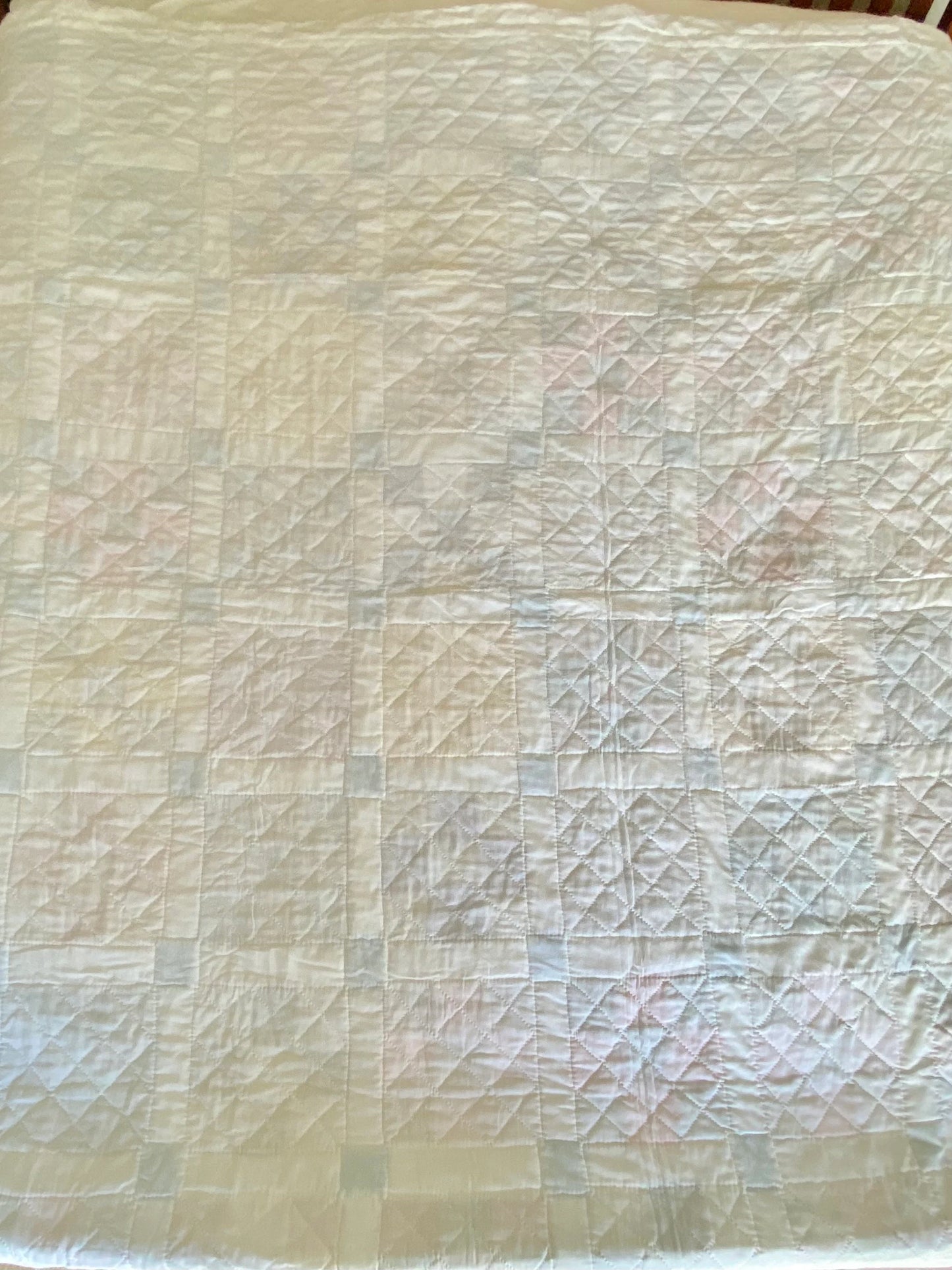 Vintage Nine Patch Quilt - Approx. 87 in. X 99 in.