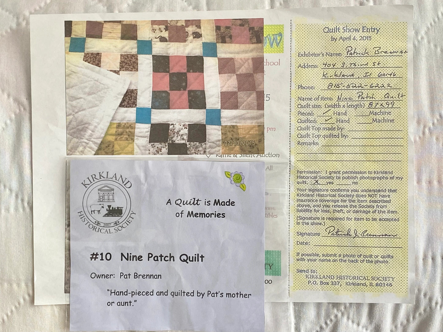 Vintage Nine Patch Quilt - Approx. 87 in. X 99 in.
