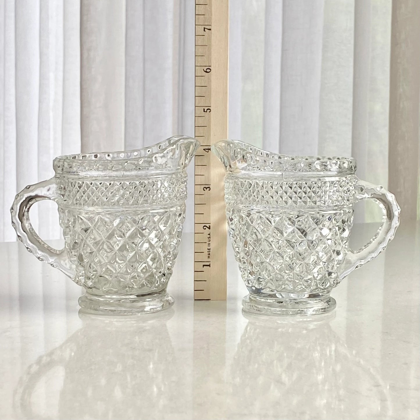 Vintage Anchor Hocking Wexford Waffle Covered Sugar and Creamer Sets - With and Without Undertray Available (circa 1962 - 1998)