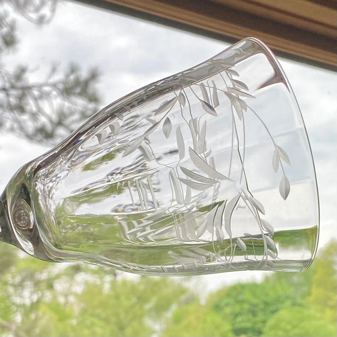 Vintage Etched Optic Panel Glasses - Set of 8 (Set #852C)