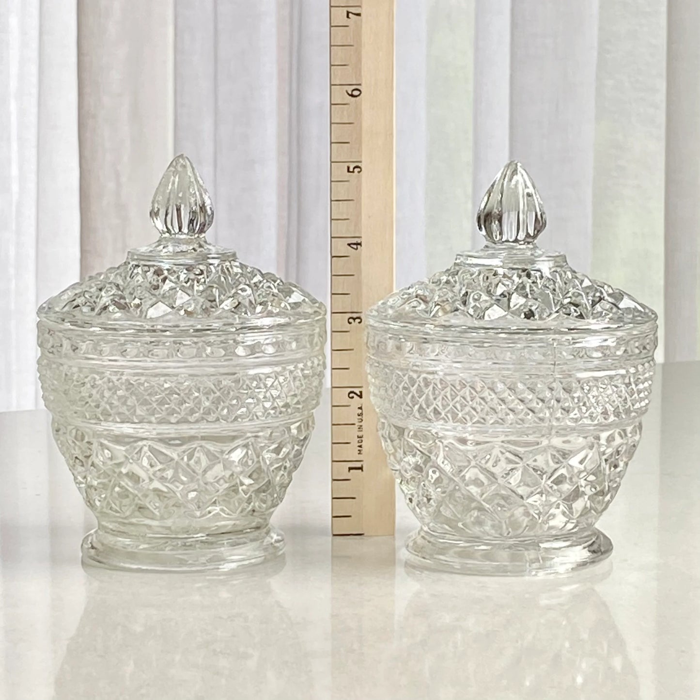 Vintage Anchor Hocking Wexford Waffle Covered Sugar and Creamer Sets - With and Without Undertray Available (circa 1962 - 1998)