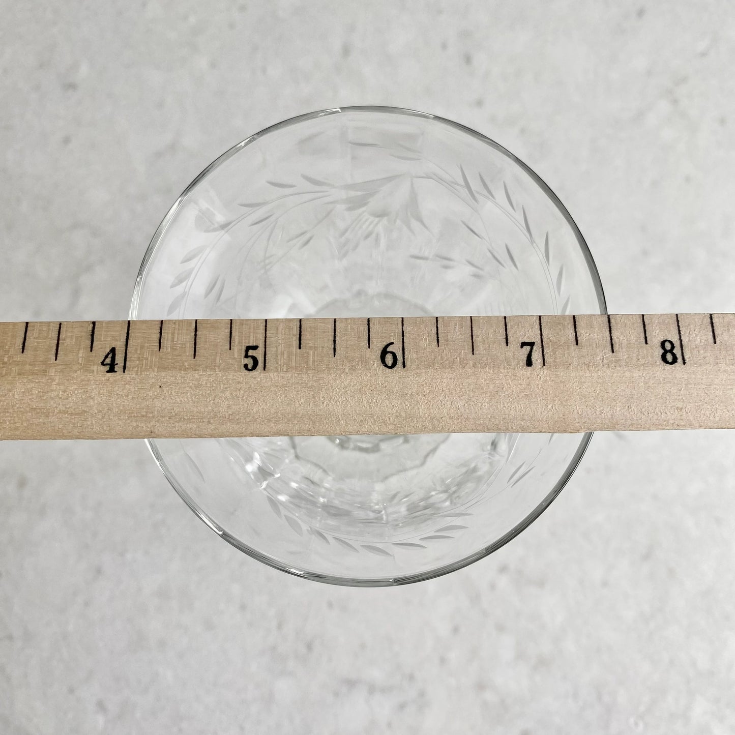 Vintage Etched Optic Panel Glasses - Set of 8 (Set #852C)