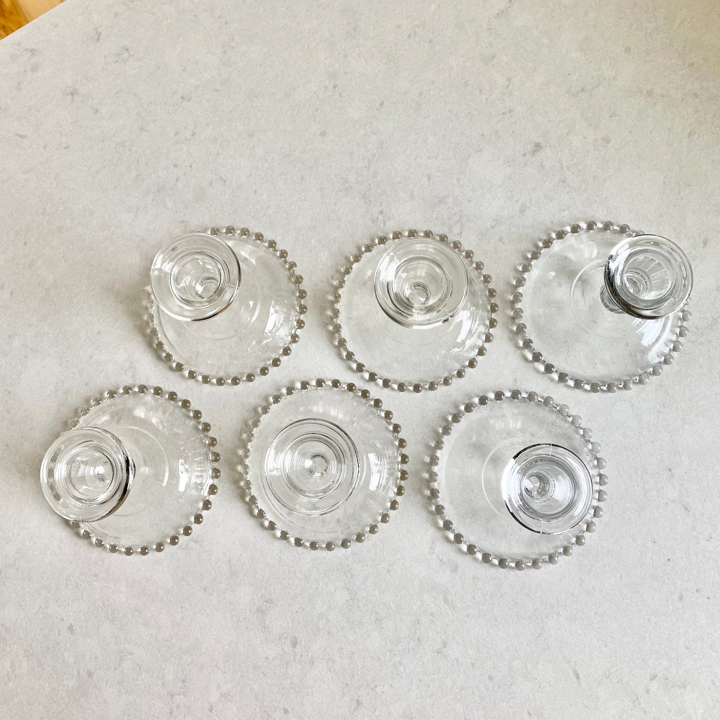 Vintage Imperial Glass Candlewick Beaded Edge Candle Holders (circa 1936 - 1984) - 6 available