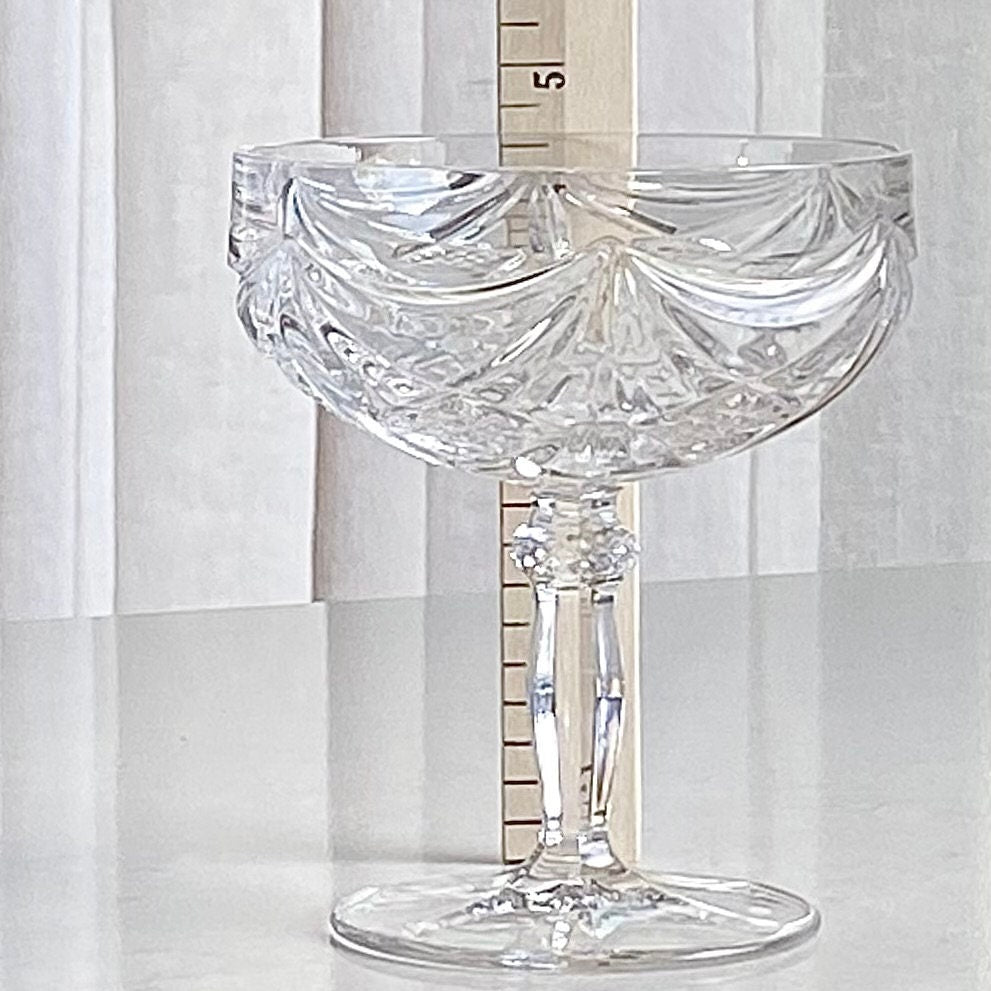 Vintage Katharinen Hutte Crystal Champagne Coupes / Cocktail Glasses - Set of 10