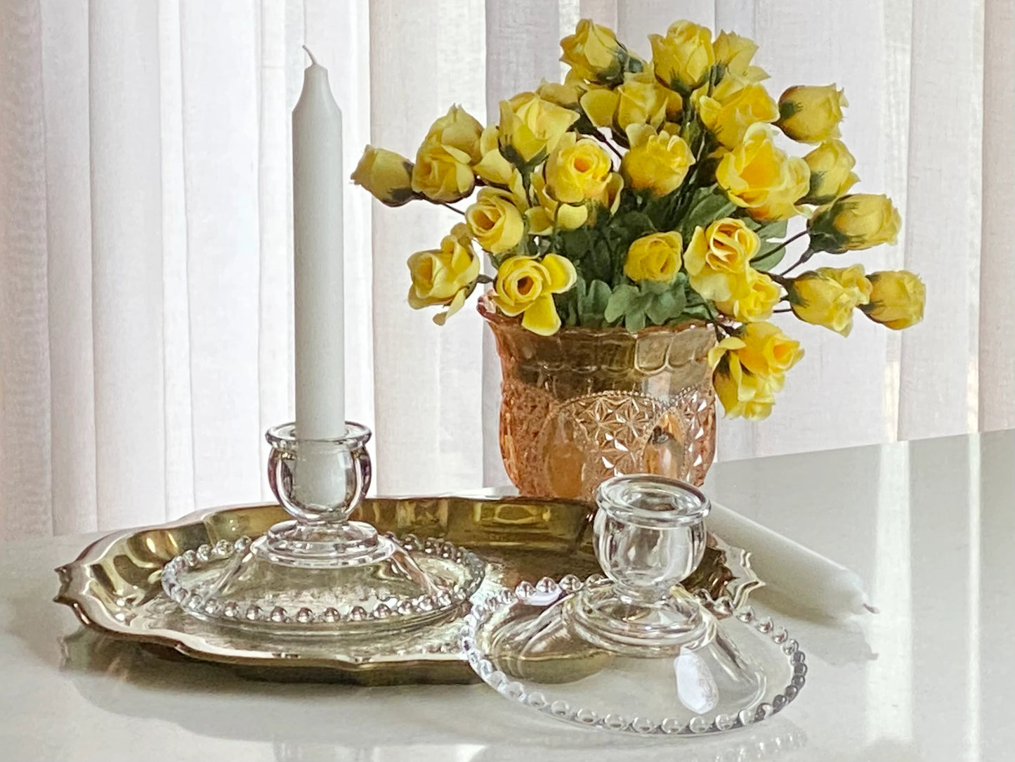 Vintage Imperial Glass Candlewick Beaded Edge Candle Holders (circa 1936 - 1984) - 6 available