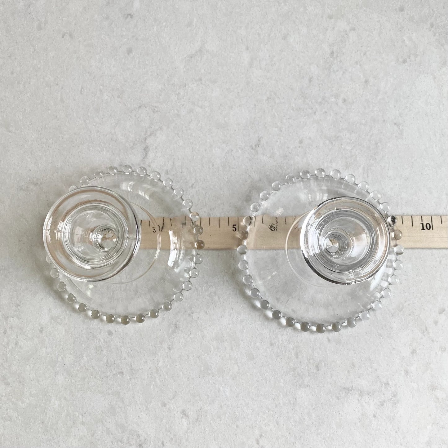 Vintage Imperial Glass Candlewick Beaded Edge Candle Holders (circa 1936 - 1984) - 6 available
