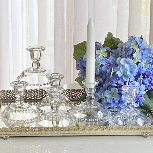 Vintage Imperial Glass Candlewick Beaded Edge Candle Holders (circa 1936 - 1984) - 6 available