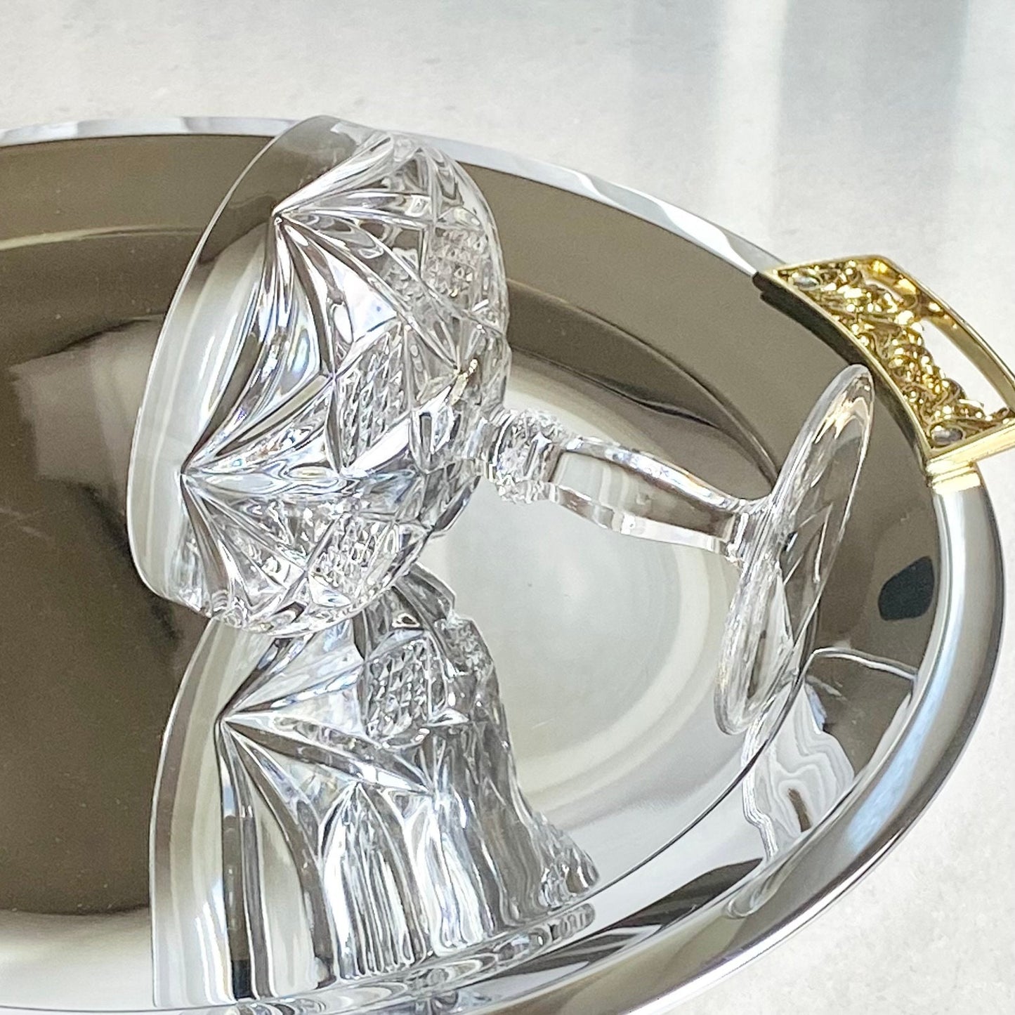 Vintage Katharinen Hutte Crystal Champagne Coupes / Cocktail Glasses - Set of 10