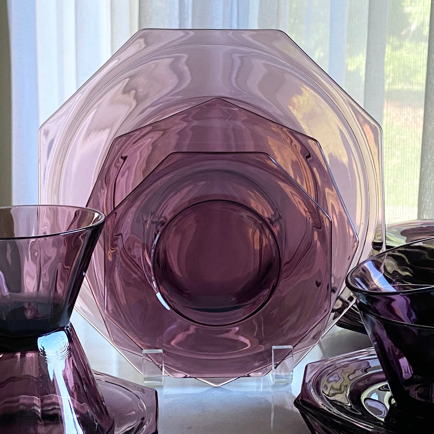 Vintage Hazel Atlas Moroccan Amethyst Service for 4 - 20 Pieces Total