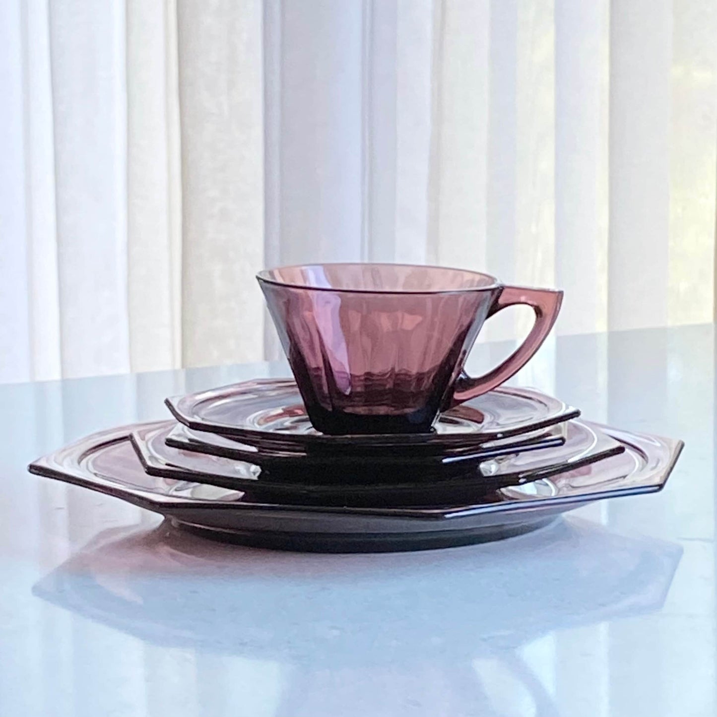 Vintage Hazel Atlas Moroccan Amethyst Service for 4 - 20 Pieces Total