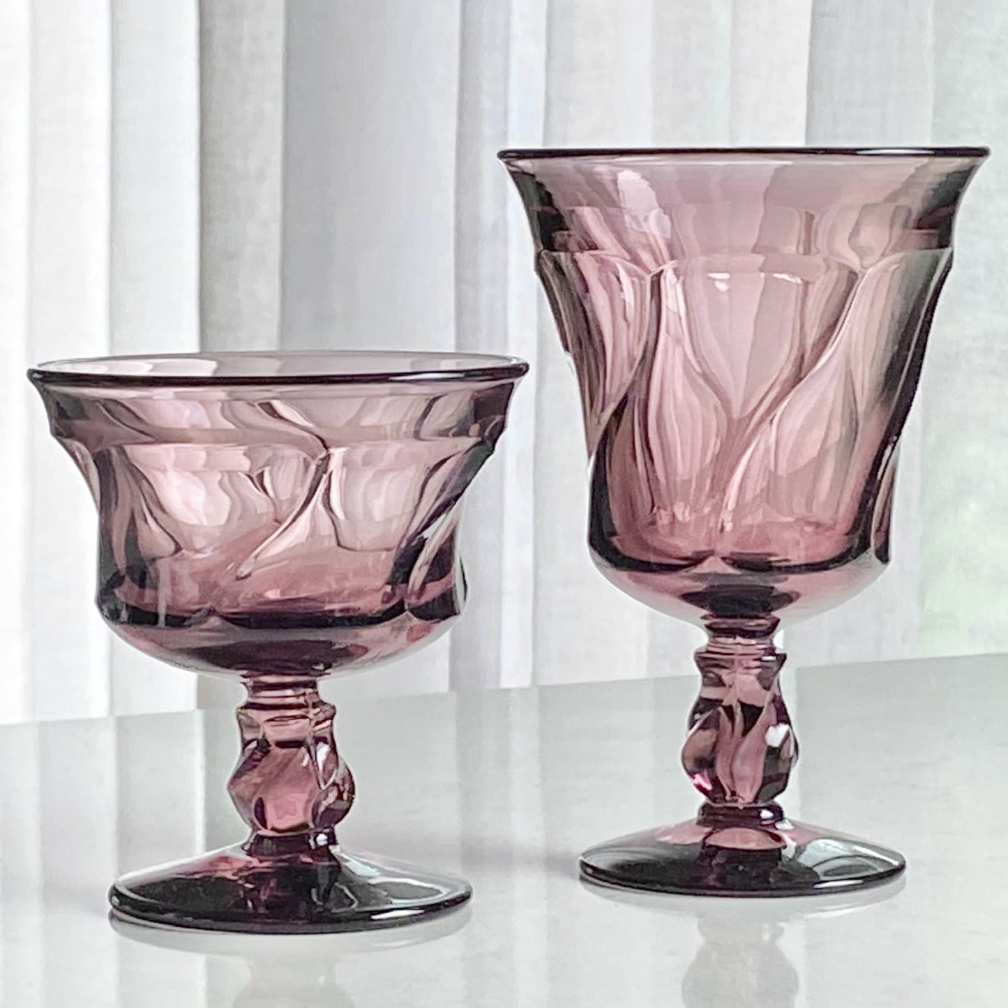 Vintage Fostoria Jamestown Purple Glasses (circa 1960 - 1970) - Set of 10