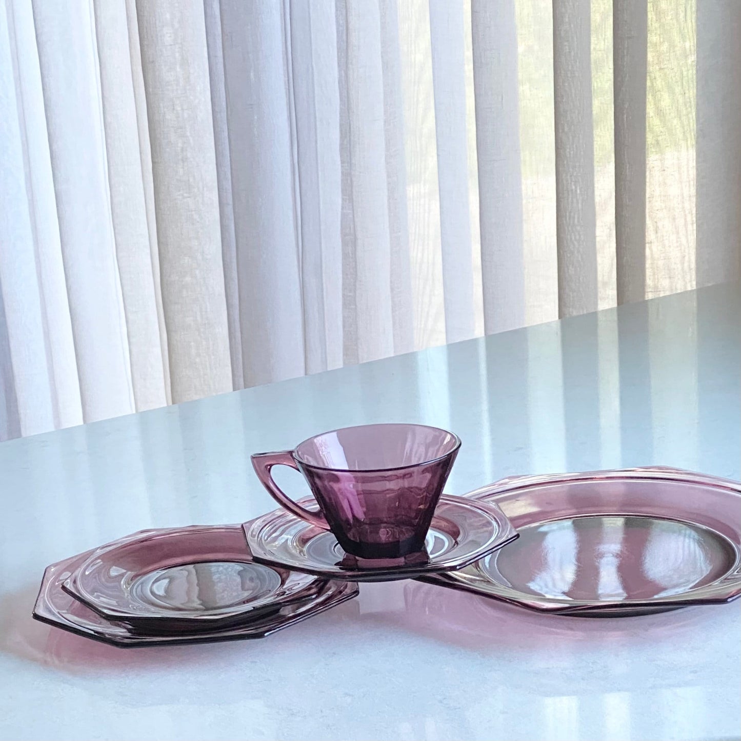 Vintage Hazel Atlas Moroccan Amethyst Service for 4 - 20 Pieces Total