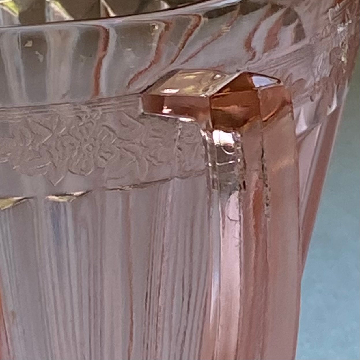 Vintage Jeannette Glass Adam Pink Pitcher (circa 1932 - 1934)