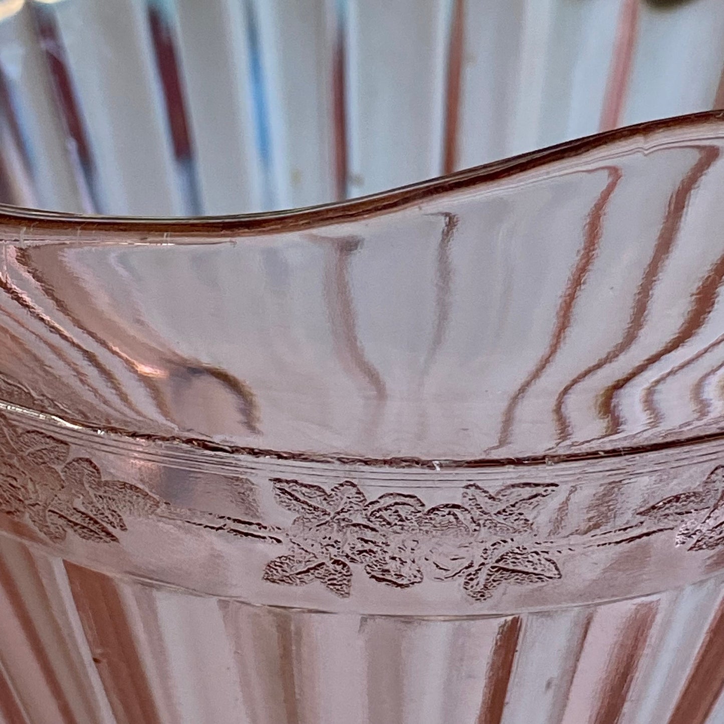 Vintage Jeannette Glass Adam Pink Pitcher (circa 1932 - 1934)
