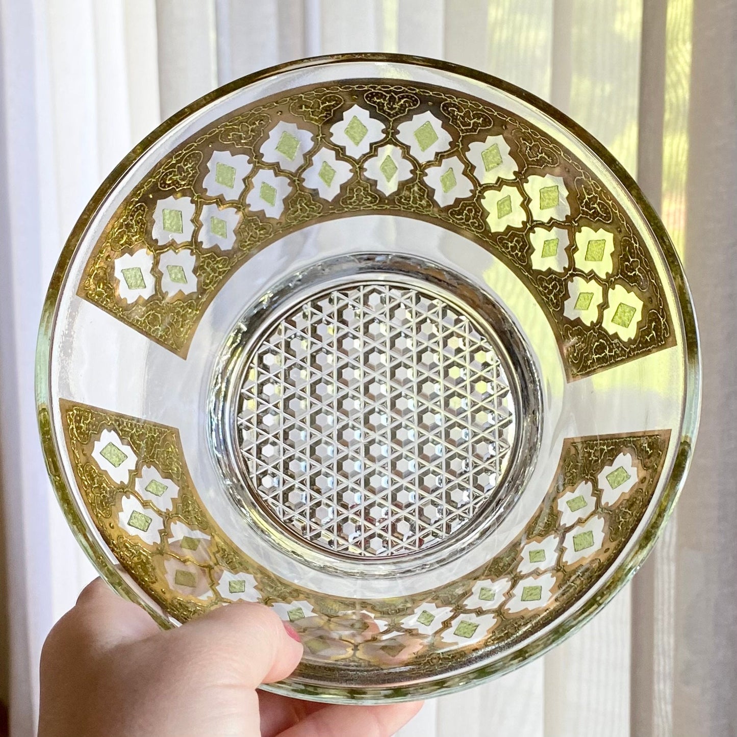 Vintage Culver Valencia Gold and Green Bowl / Ice Bucket