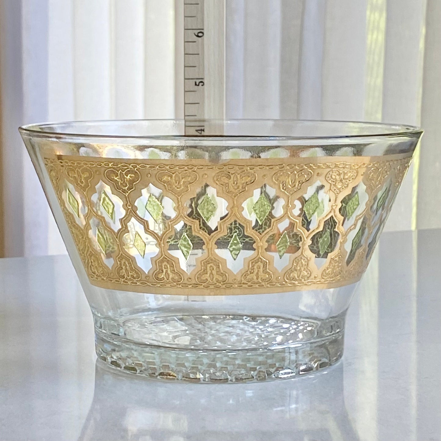 Vintage Culver Valencia Gold and Green Bowl / Ice Bucket