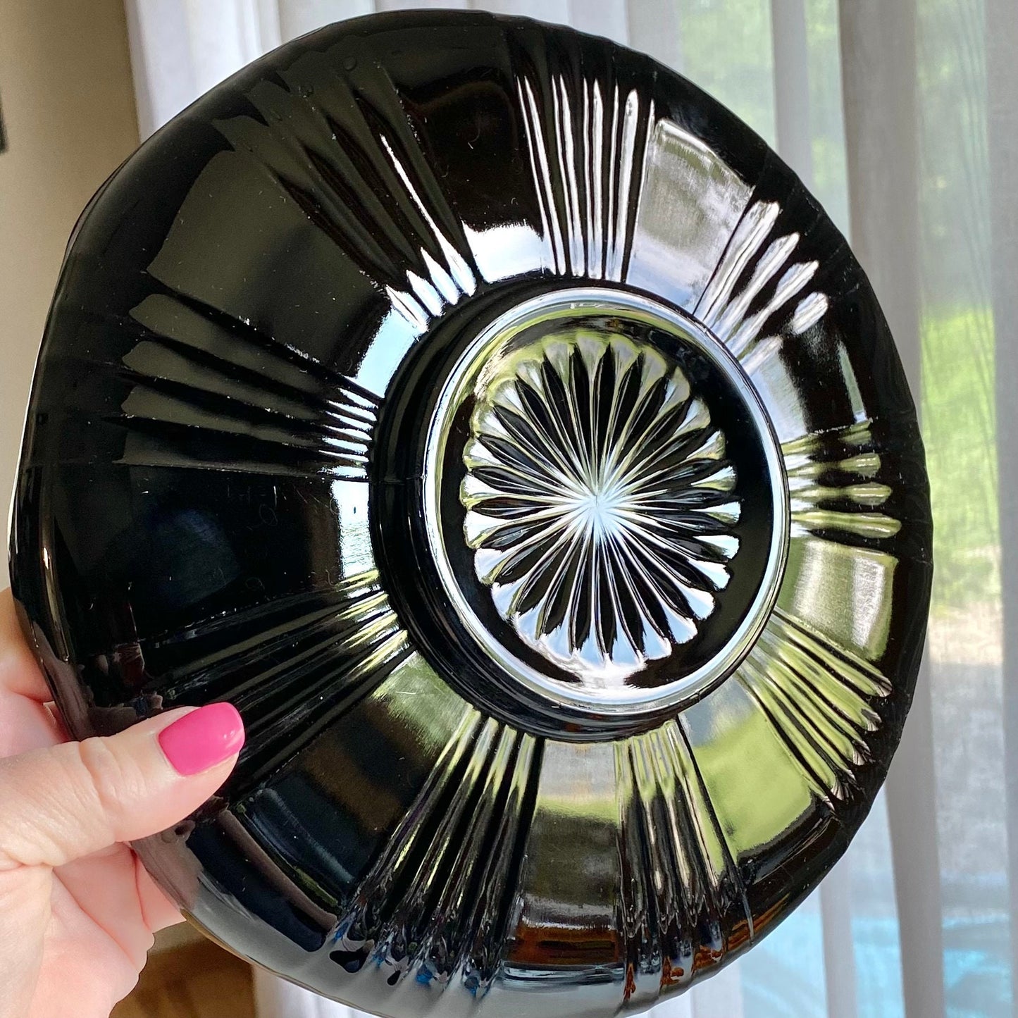 Vintage Black Glass Bowl