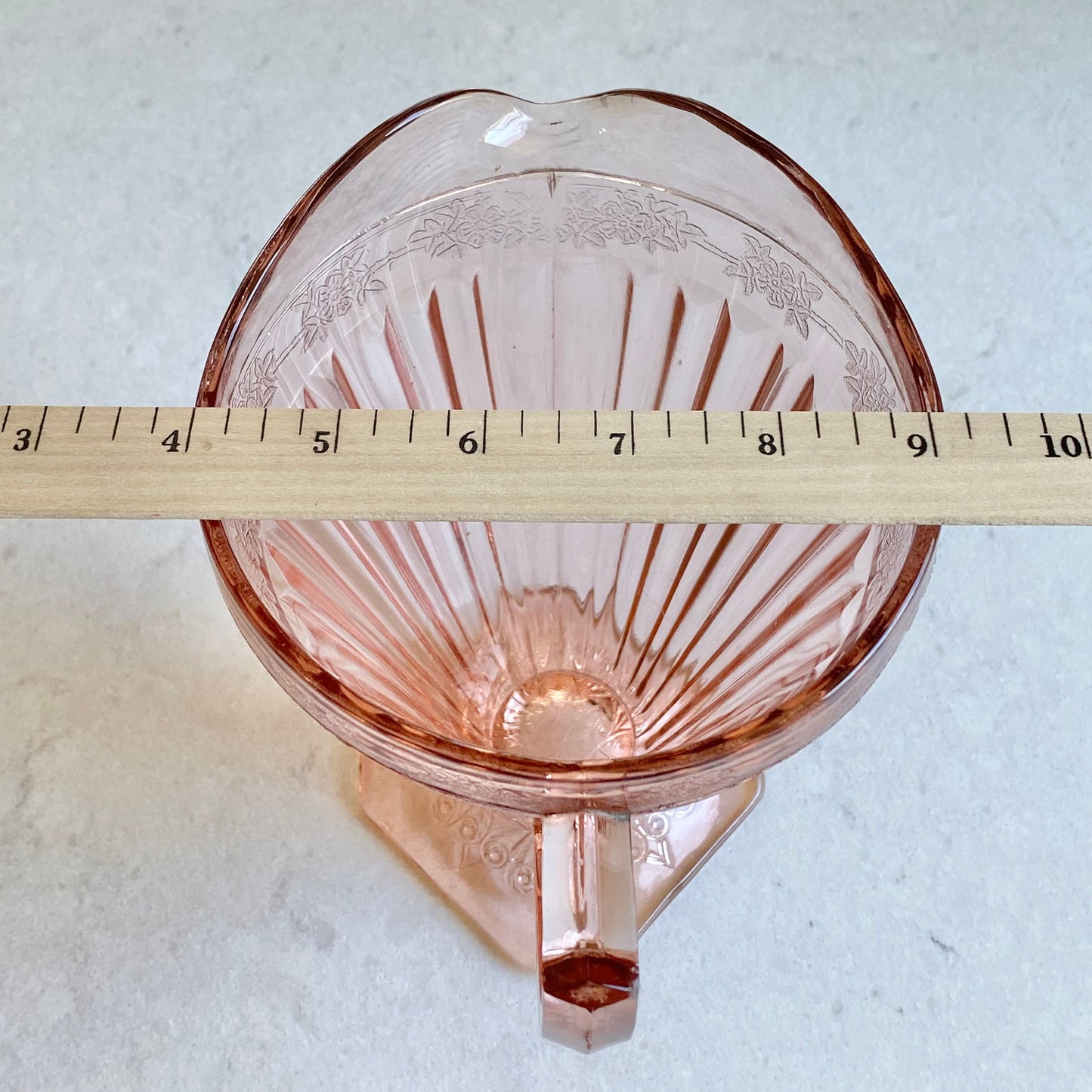 Vintage Jeannette Glass Adam Pink Pitcher (circa 1932 - 1934)