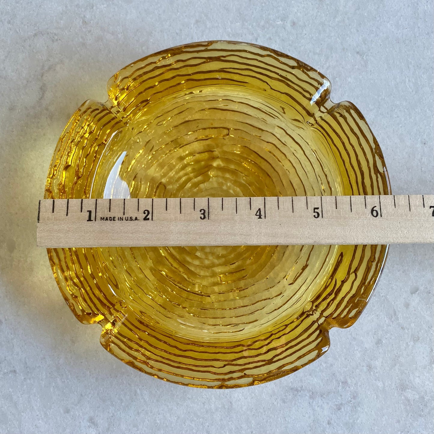 Vintage Anchor Hocking Soreno Gold 6-1/4 inch Ashtray (circa 1966 - 1970)