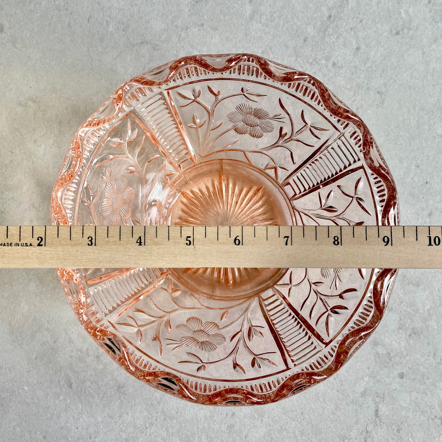 Vintage Pink Scalloped Bowl