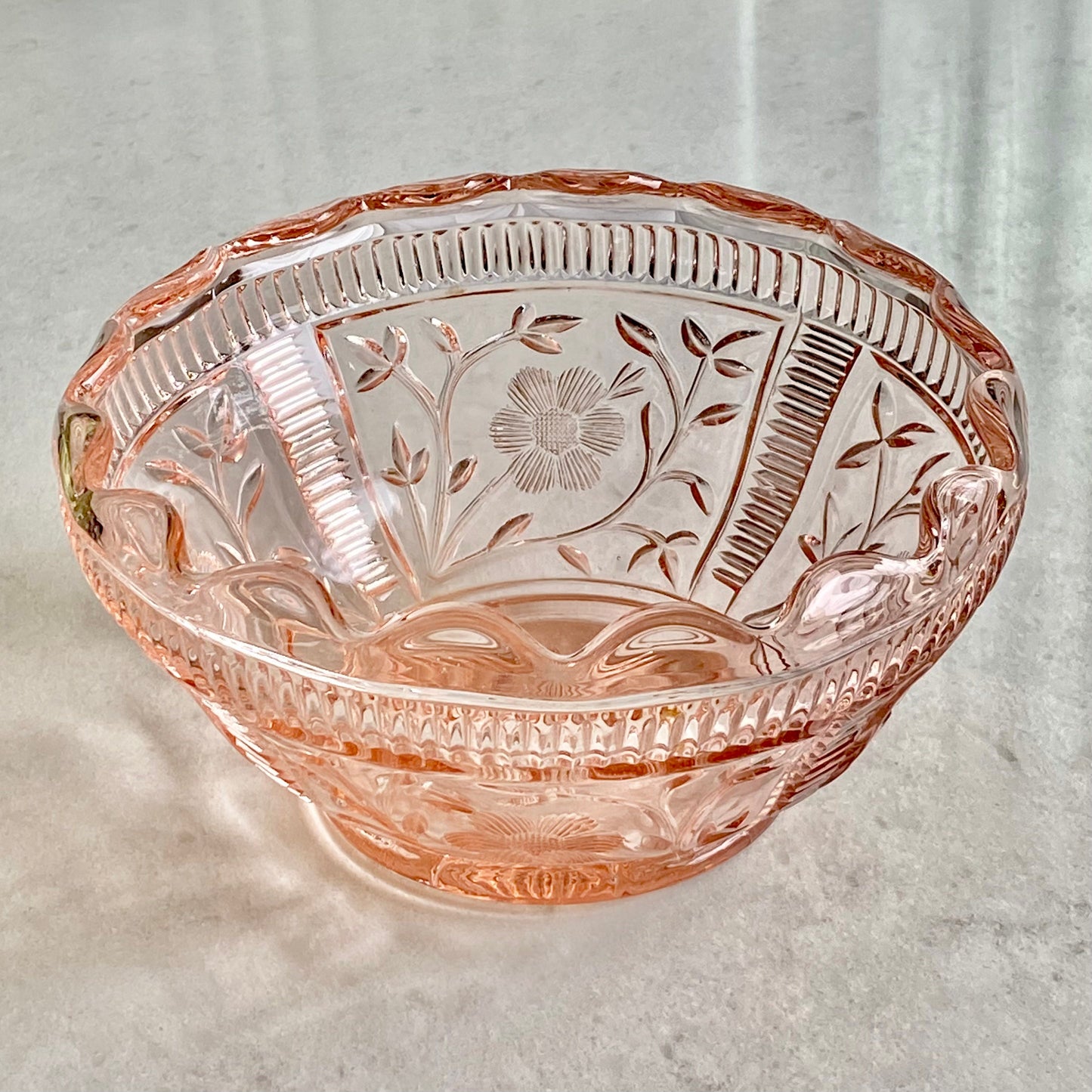 Vintage Pink Scalloped Bowl