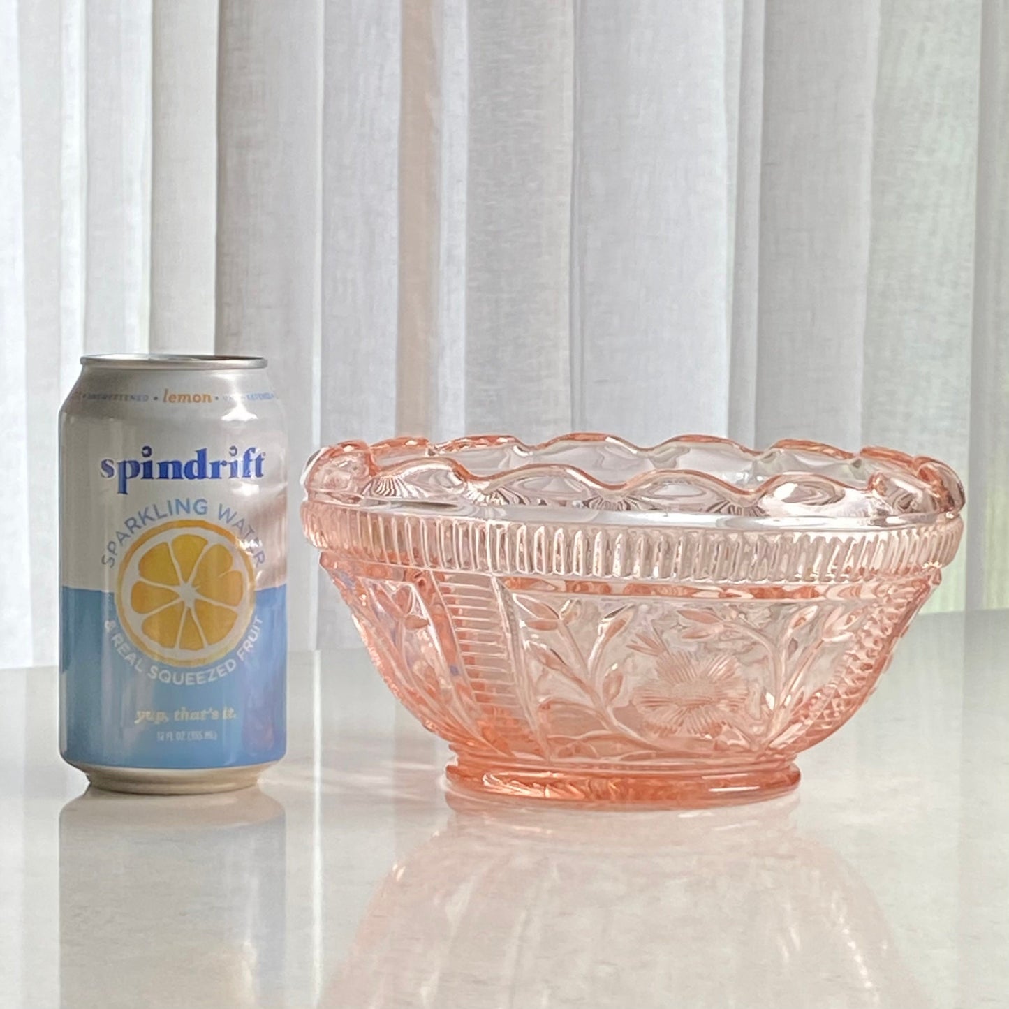 Vintage Pink Scalloped Bowl