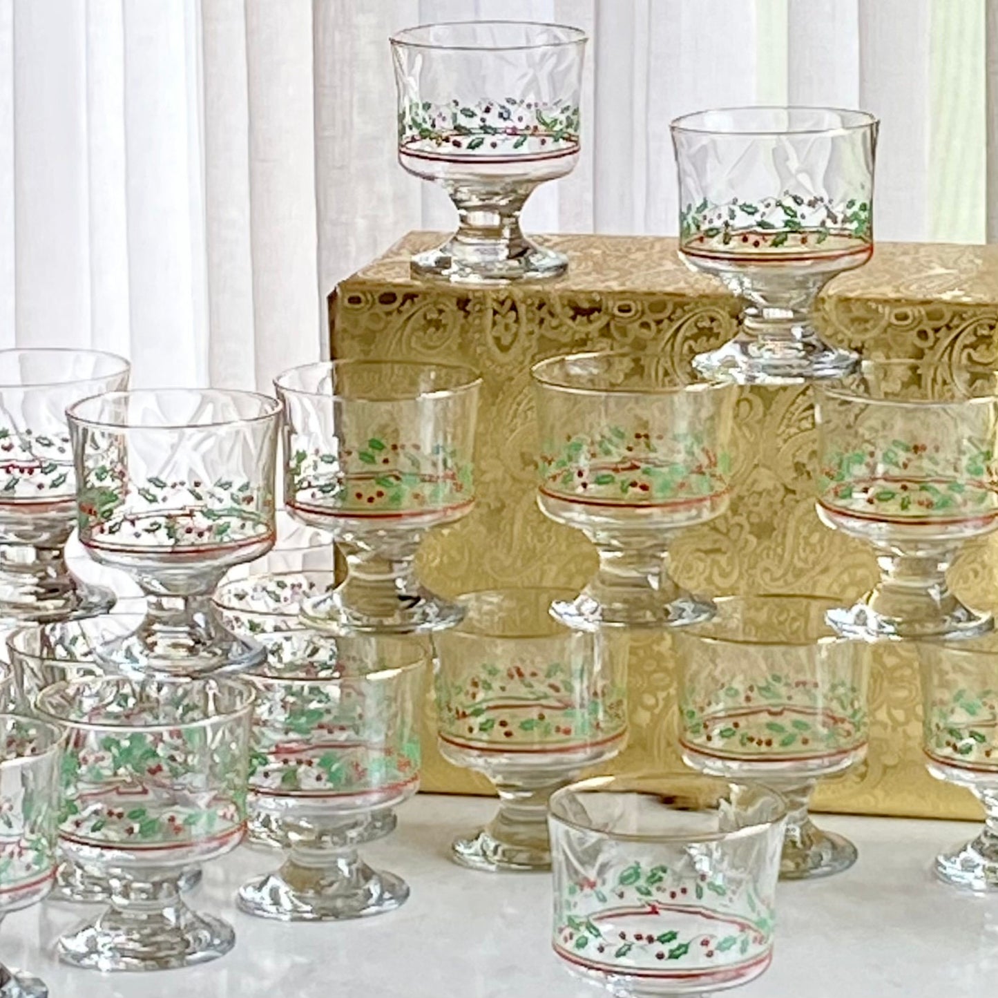 Vintage Arby's Gold Trimmed Champagne Coupes / Dessert Cups - 18 Available