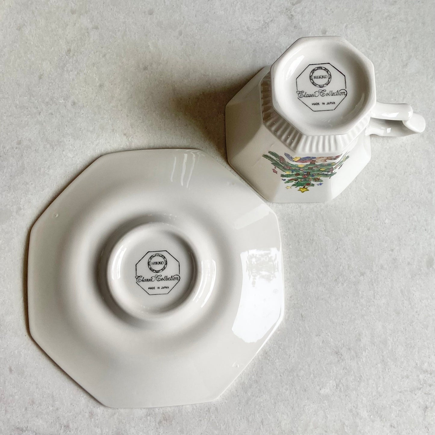 Vintage Nikko Classic Collection Christmas Cups and Saucers - 6 sets, 12 pieces total