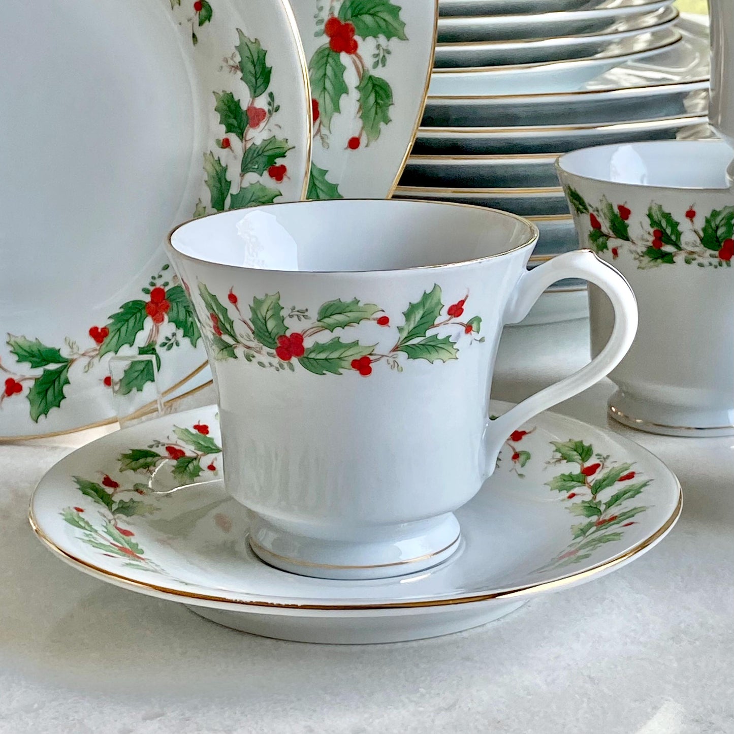 Vintage China Pearl Noel Dishes - Service for 16 available