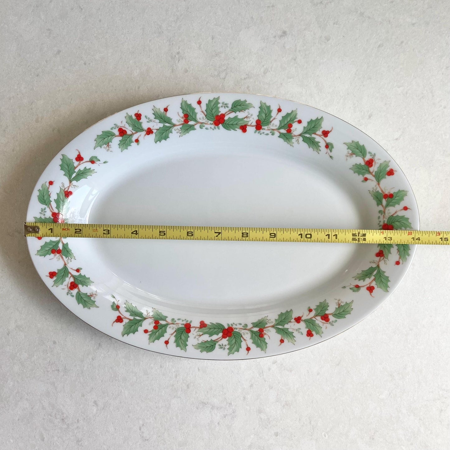 Vintage China Pearl Noel Oval Serving Platters - Two Available