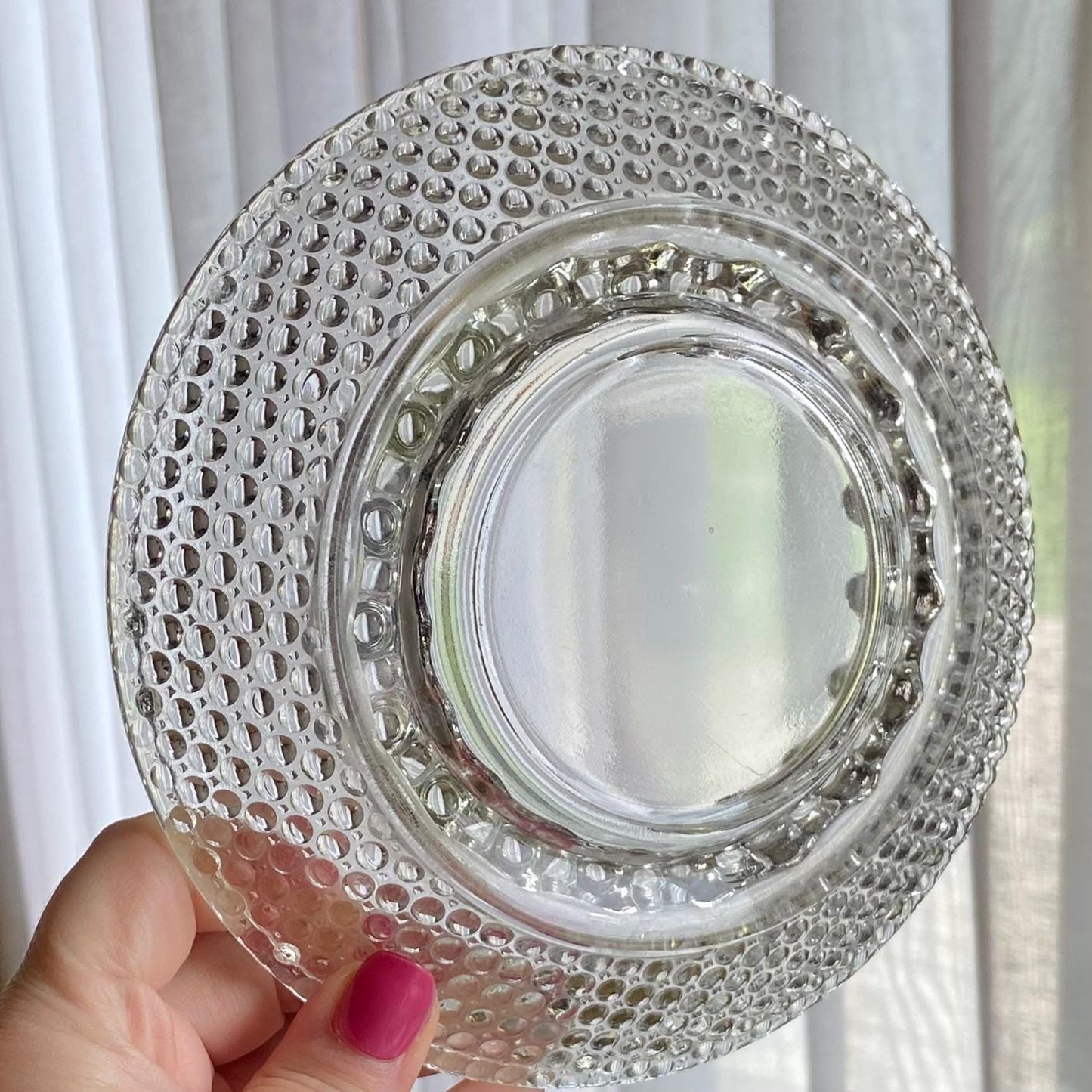 Vintage Duncan & Miller Hobnail Spinning Wheel Ashtray - Large Size, 6-1/2 in.